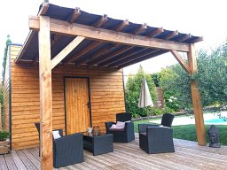 20180727 Pergola en toile Serge Ferrari Soltis Proof 502 coloris crêpe au chocolat (2)