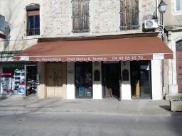 20170221 Store banne - Pose d'une toile de protection solaire Dickson Orchestra Made-in-France avec lettrage thermocolle + impression numérique (DSC_0125)