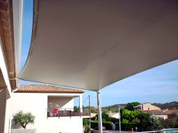 20160812 Voile d'ombrage quadrangulaire en stretch ivoire lumière integrée confection couture fil Tenara GORE-TEX Products UE (4)